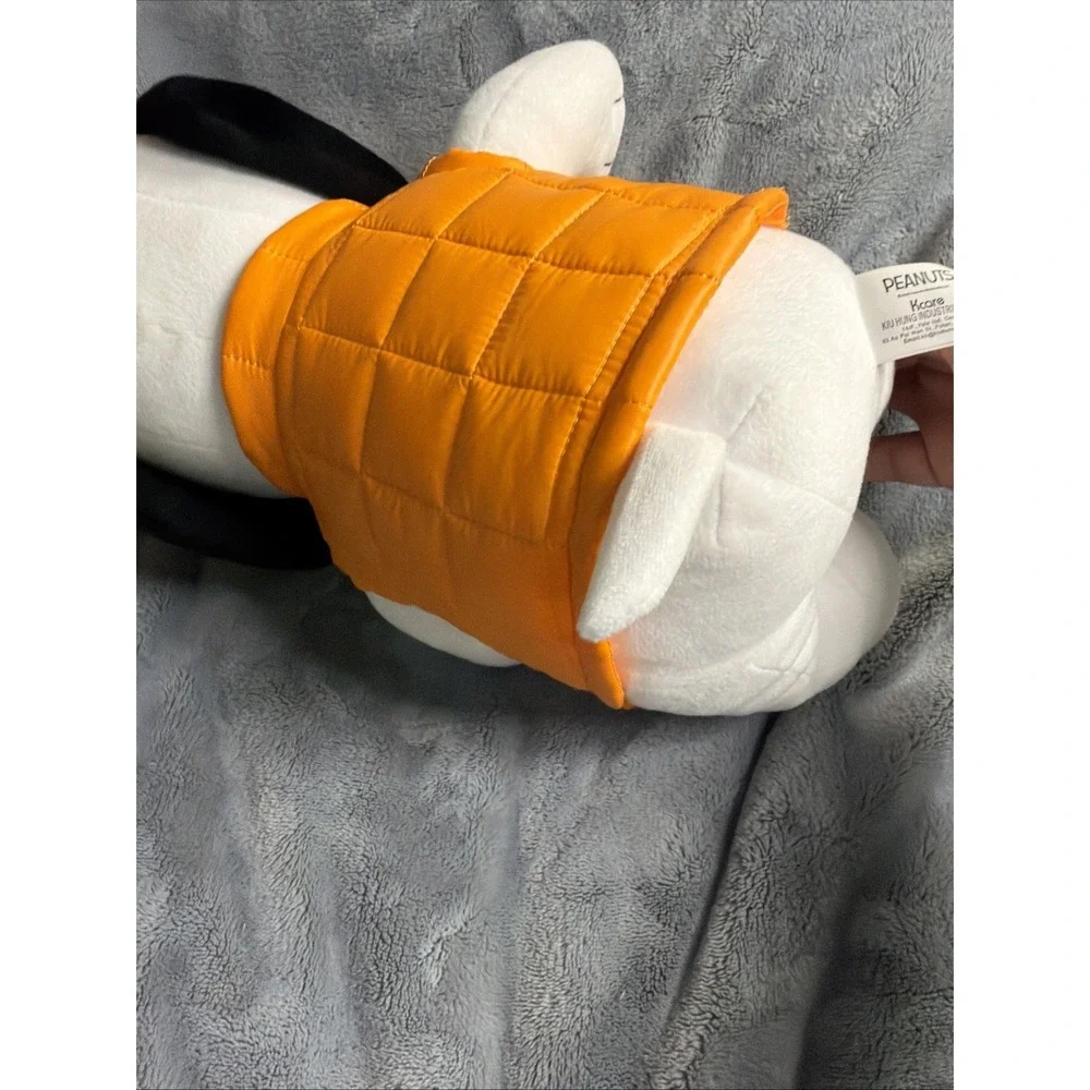 Peanuts Snoopy Orange Puffer Vest Fall  Candy Corn Beanie 14